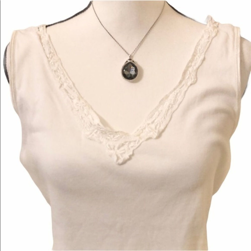 CHARTER CLUB Lace Detail V-neck Tank Top